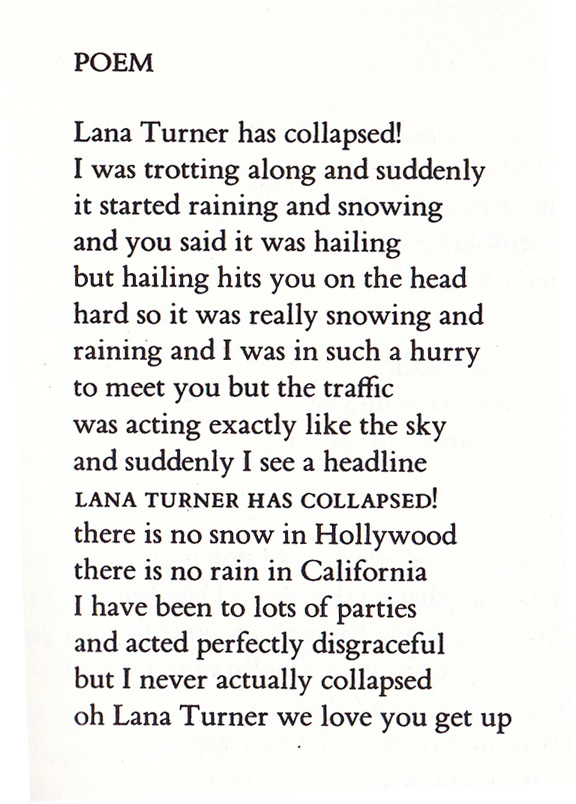 Poem (Lana Turner has collapsed!)